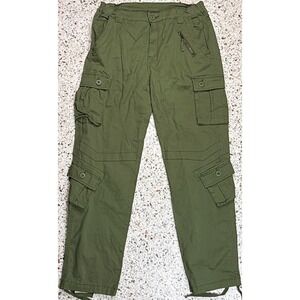 Must Way Women's Green Military Utility Cargo Pants Size 14